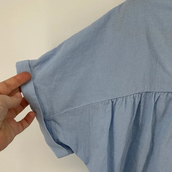 Cottagecore Soft Girl Casual Chin Farmcore Coquette Feminine Blue 100%Cotton SZL - Picture 9 of 12